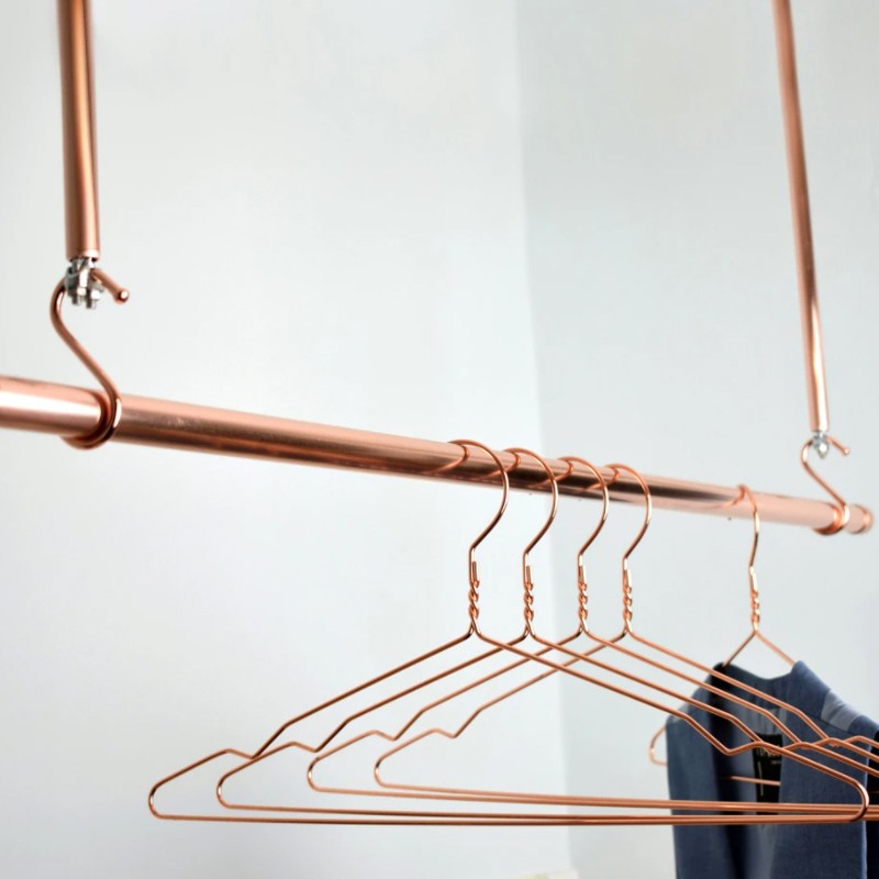 Hanging Copper Clothes Rail Hangers Arcedior