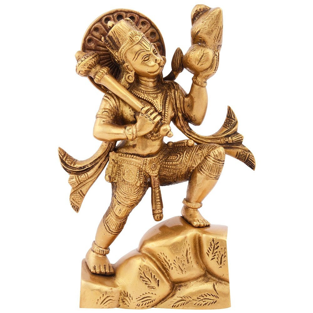 Brass Hanumanji Standing Idol L5.25" x W2.75" x H7.75"