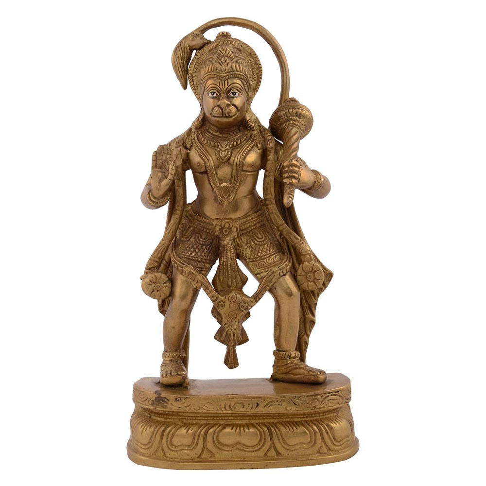 Brass Hanumanji Standing Idol L6.25" x W2.75" x H11.75"