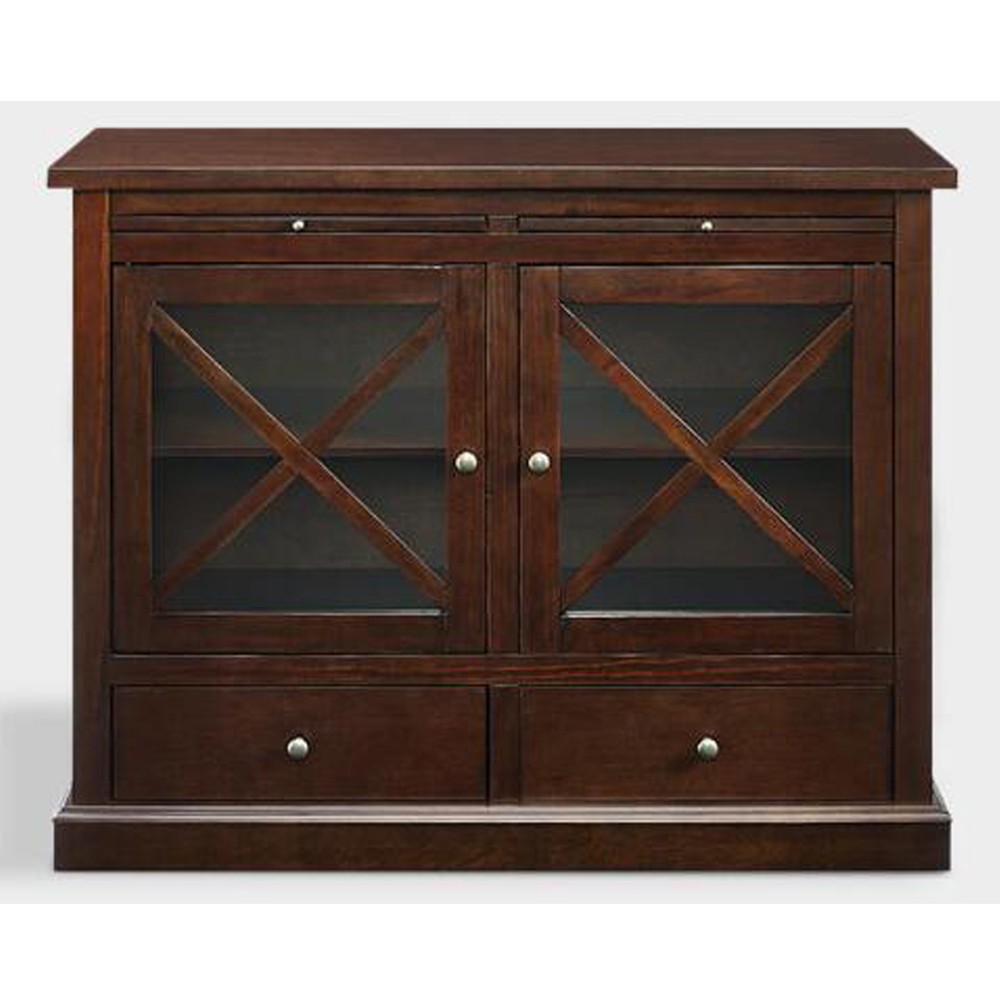 Black Color Solid Wood Buffet Unit With 2 Gate & 2 Drawer  L30" x W18"x H30"