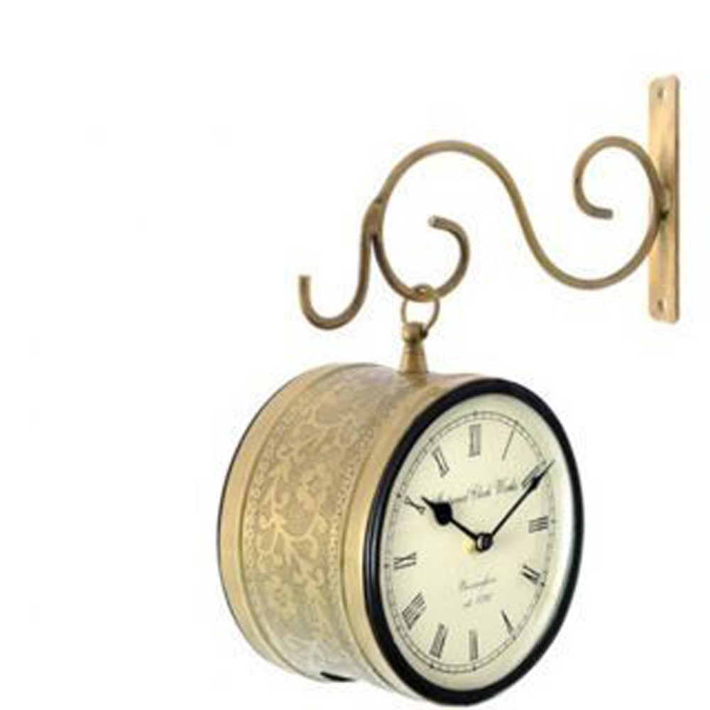 Brass Golden Color Station Clock L12