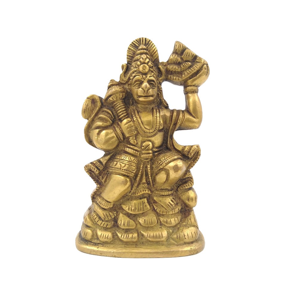 Brass Hanumanji Standing Idol L3" x W1.75" x H4.75"