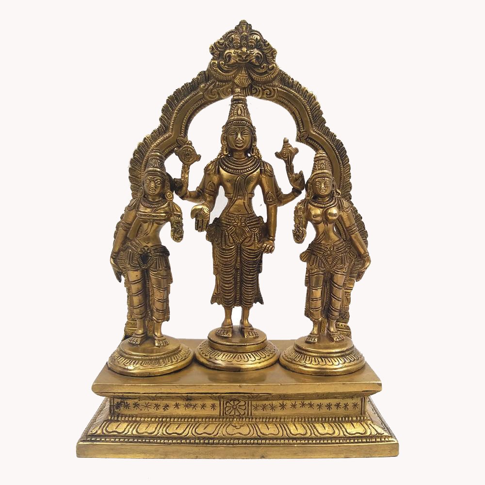Brass Vishnu with Devi Standing Idol L7.25