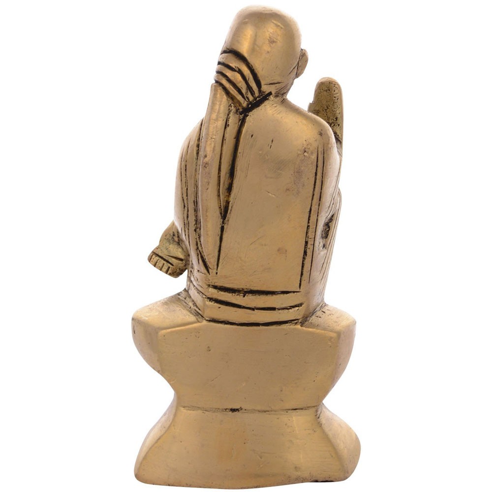 Brass Sai Baba Sitting Idol L2" x W1.75" x H4"