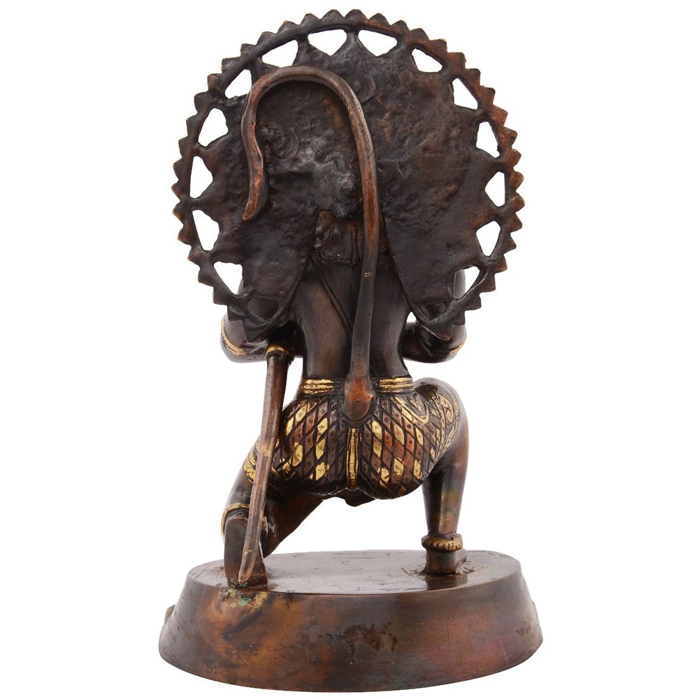 Brass Hanumanji Sitting Idol L7" x W5.75" x H10.5"