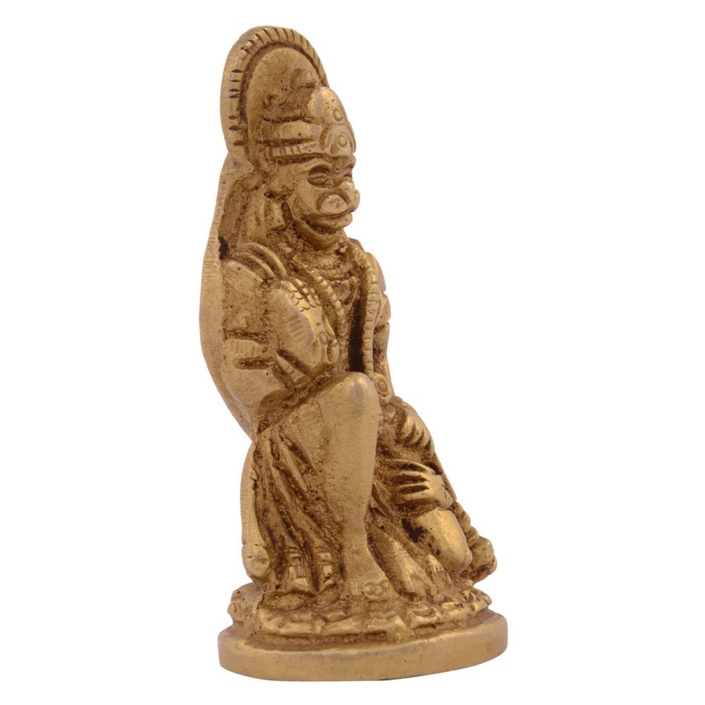 Brass Hanumanji Sitting Idol L1.25" x W1" x H2.25"