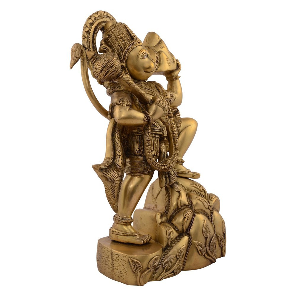 Brass Hanumanji Standing Idol L10" x W5" x H16.25"