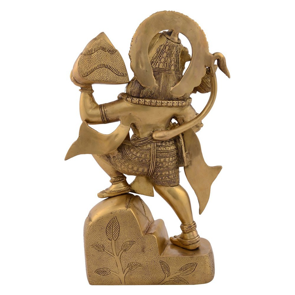 Brass Hanumanji Standing Idol L10" x W5" x H16.25"