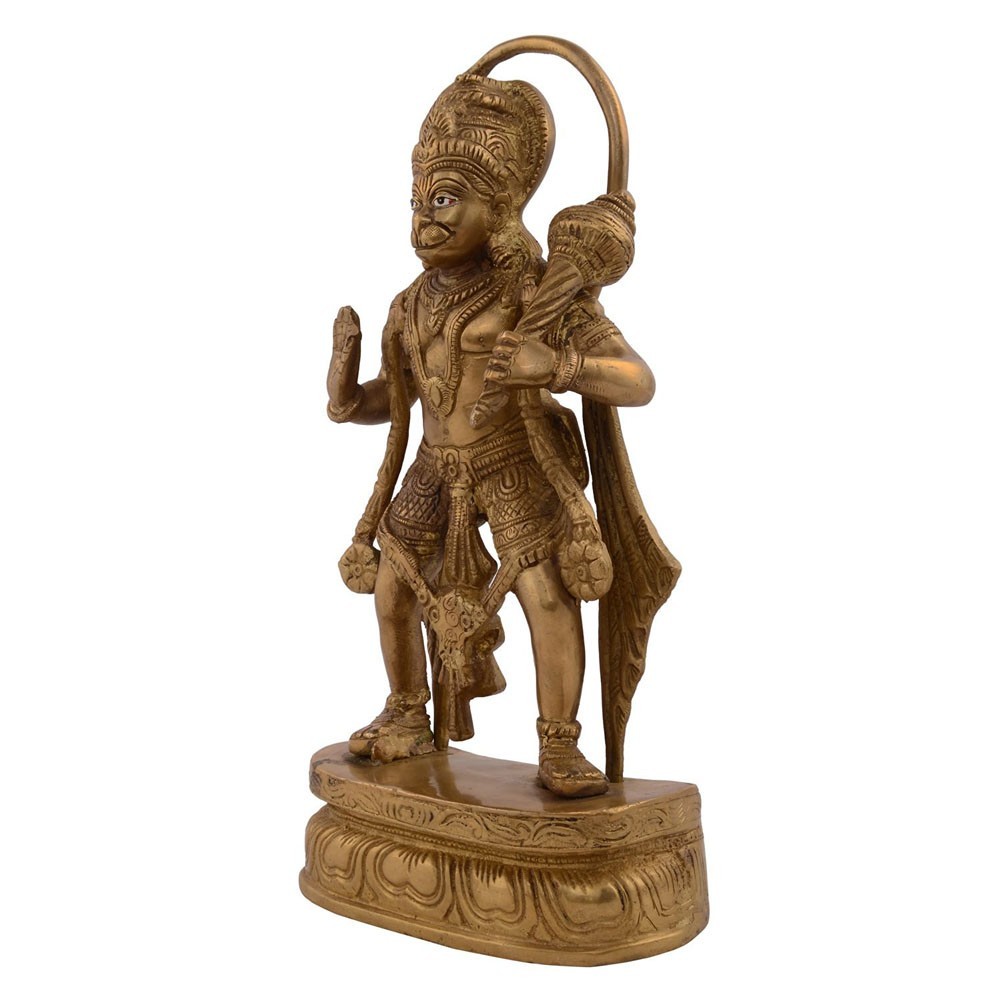 Brass Hanumanji Standing Idol L6.25" x W2.75" x H11.75"