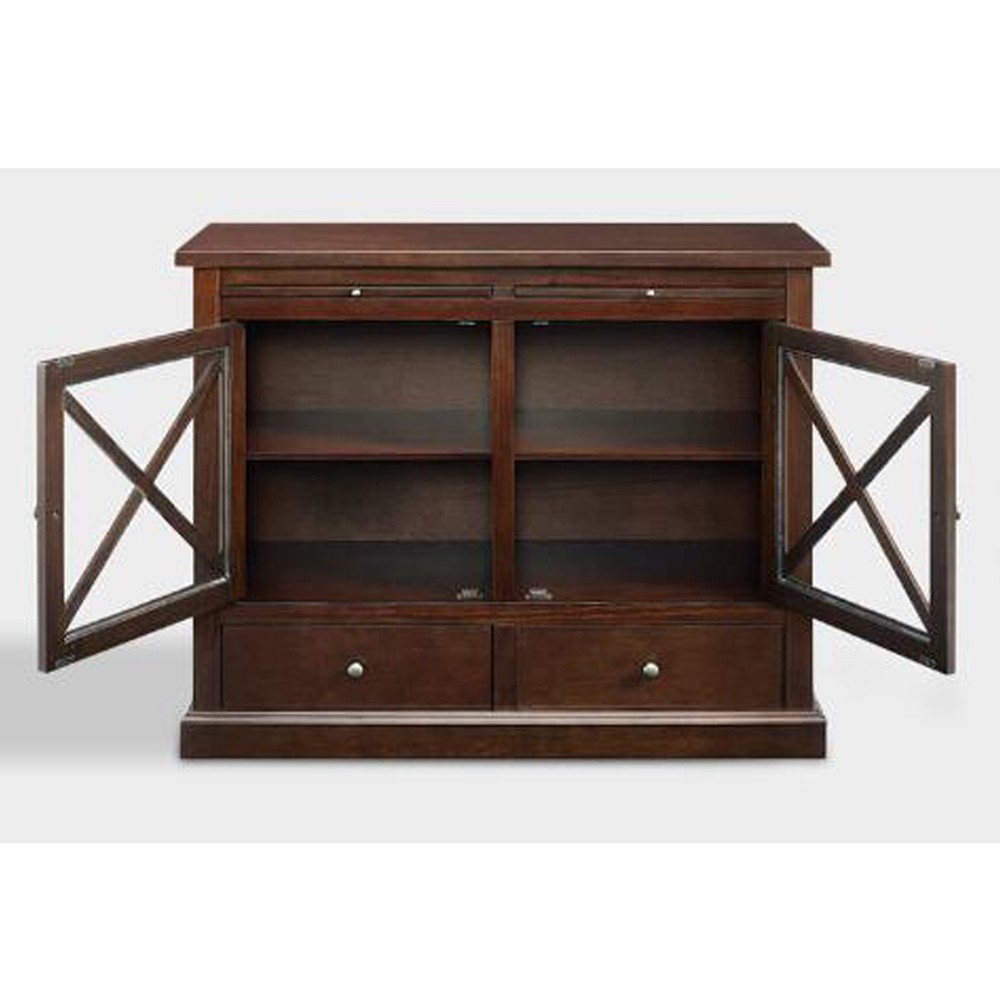 Black Color Solid Wood Buffet Unit With 2 Gate & 2 Drawer  L30" x W18"x H30"