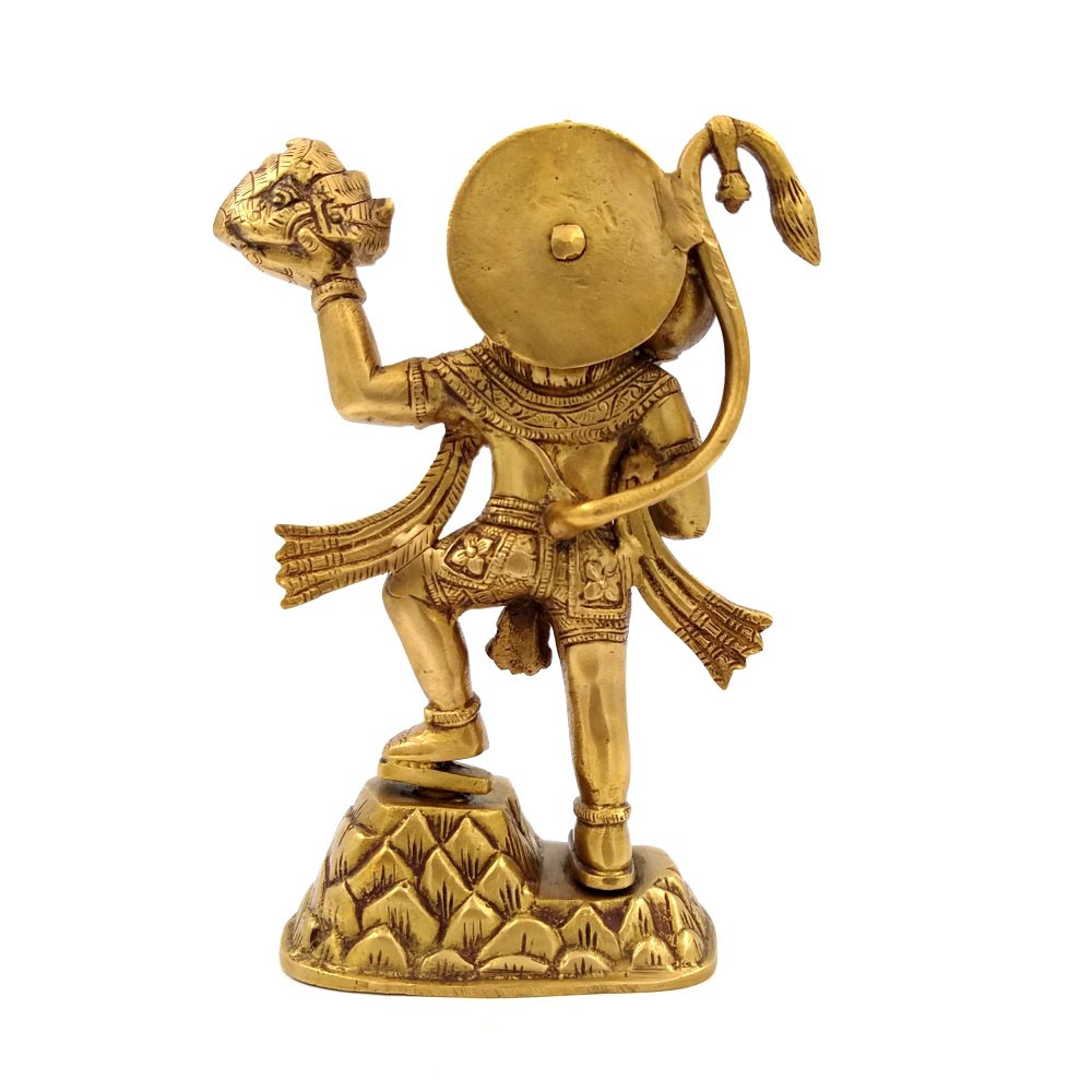 Brass Hanumanji Standing Idol L6" x W3" x H9.25"