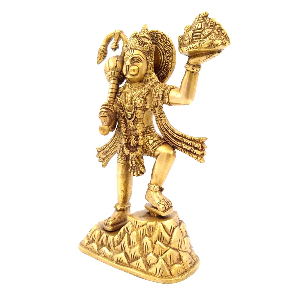 Brass Hanumanji Standing Idol L6" x W3" x H9.25"