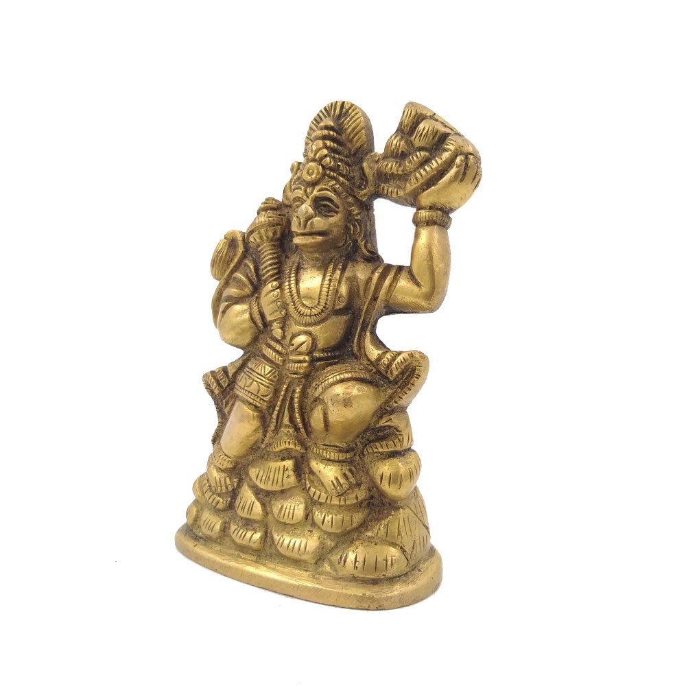 Brass Hanumanji Standing Idol L3" x W1.75" x H4.75"