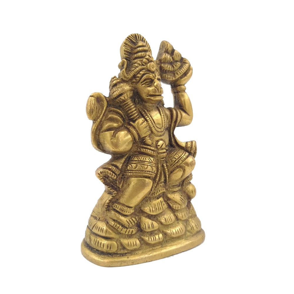 Brass Hanumanji Standing Idol L3" x W1.75" x H4.75"