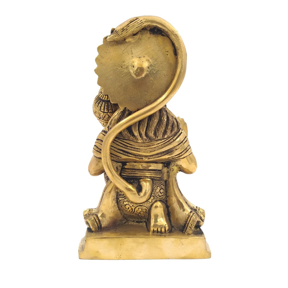 Brass Hanumanji Sitting Idol L5.50" x W4.25" x H9"