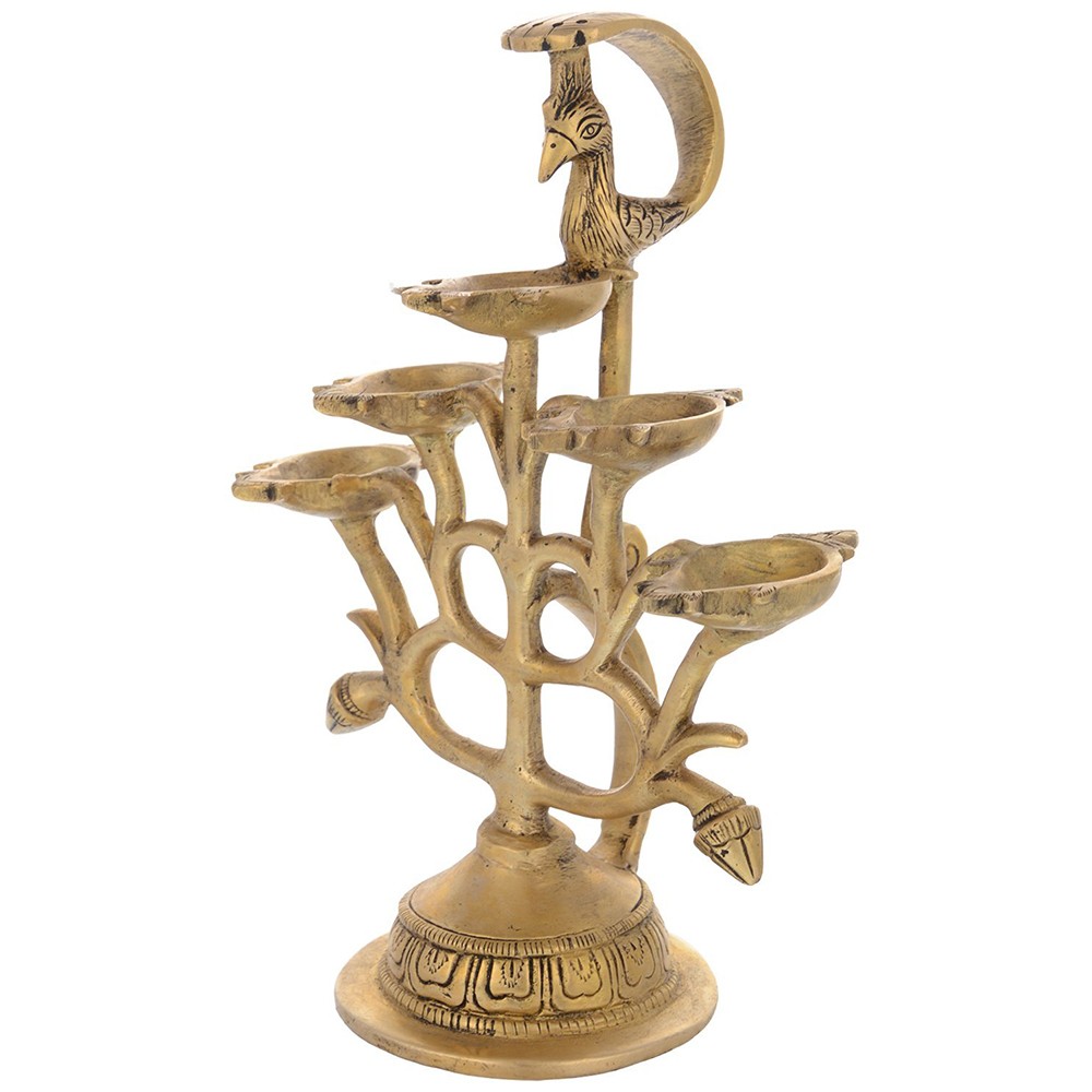 Brass Peacock Divi Home Decor L6" x W4" x H9"