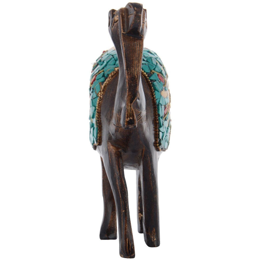 Wooden Gemstone Camel Standing Show Piece L2" x W5.5" x H6"