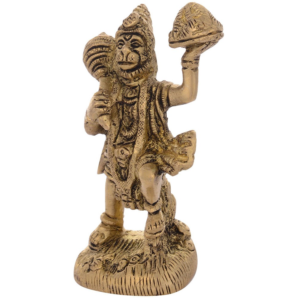 Brass Hanumanji Sitting Idol L2.75" x W1.5" x H3.5"