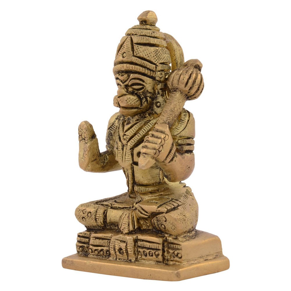 Brass Hanumanji Sitting Idol L1.25" x W1" x H2.75"