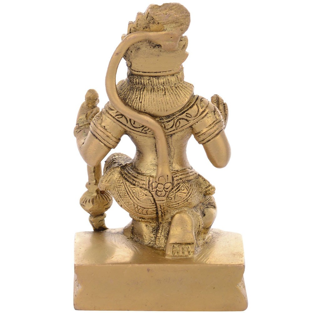 Brass Hanumanji Sitting Idol L2.5" x W2" x H4.25"